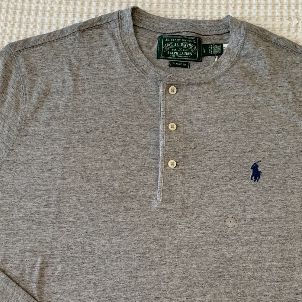 Ralph Lauren Heather Gray Long Sleeve Henley